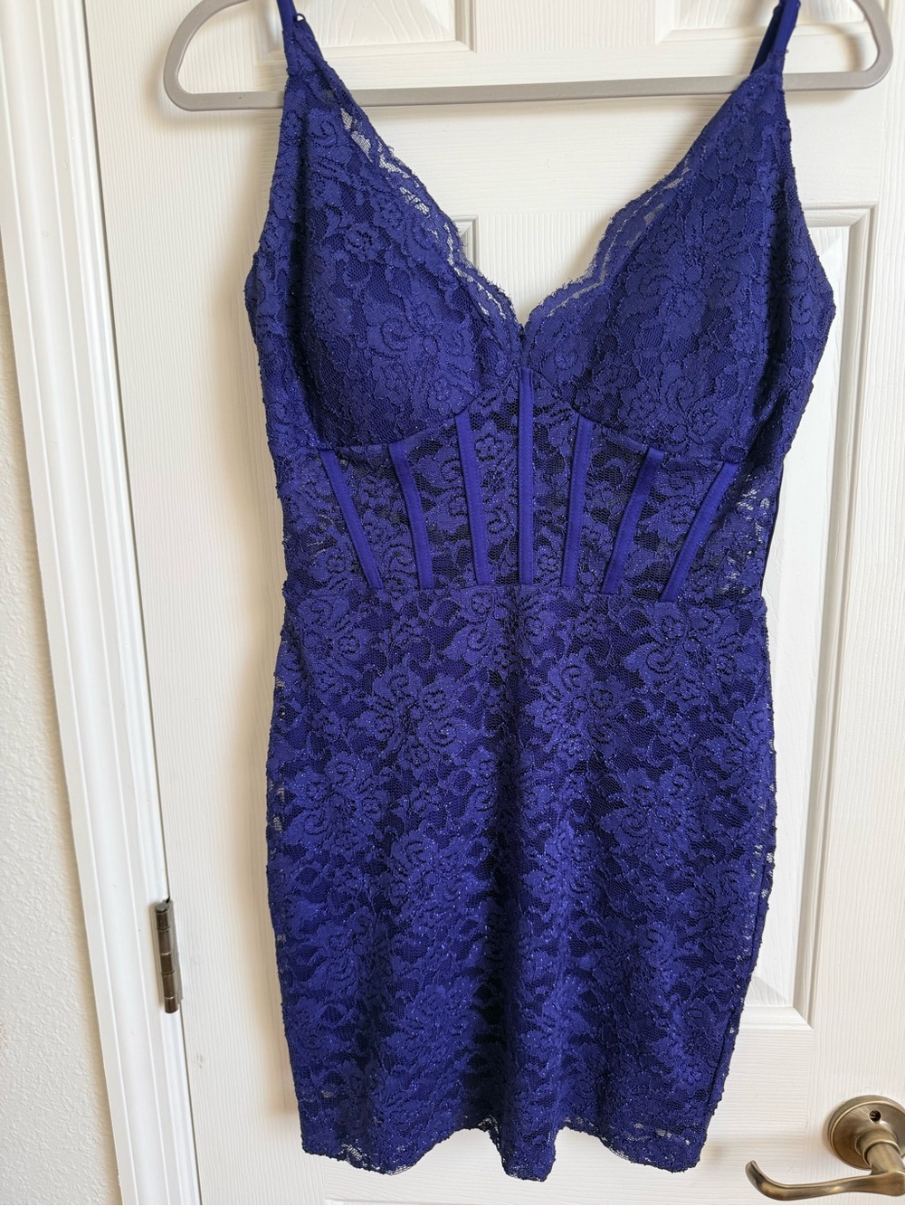 Morgan & Co. Royal Blue Lace Bodycon Mini Dress